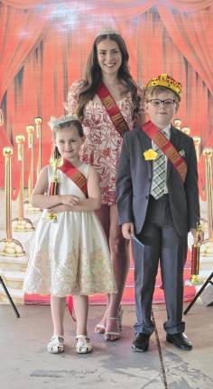 From left, Little Miss Hamburg Skylar Titka, Miss Hamburg Vanessa Mundy and Little Mister Hamburg Anthony Frangipane. (Photo provided)