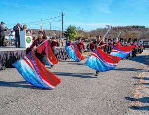 <b>The Newton High School </b>Color Guard and Marching Band<b> take part in Sussex County’s 24th annual Salute to Military Veterans Parade on Sunday, Nov. 3 at the Sussex County Fairgrounds. (Photo by Nancy Madacsi)</b>