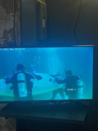 A team from Sussex County Technical School operates a human-powered submarine in a competition in Maryland. (Photos provided)