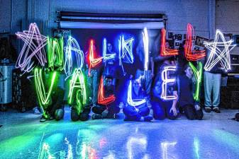 LP1 Wallkill Valley Regional High School photography students spell out the school’s name using light painting. (Photos provided)