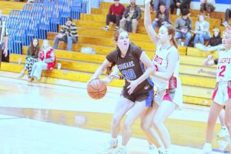 HP1 Kittatinny's Lina Hull handles the ball in the game against High Point on Jan. 4. Kittatinny won, 37-29. (Photos by George Leroy Hunter)