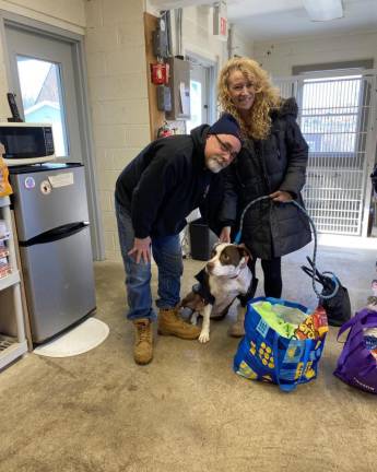 In February, Joe and Sue Palazzo of Woodland Park adopted Dozer, a 95-pound pit mix. The dog had been at the shelter for eight months.