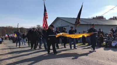 Vietnam veterans march in the 23rd annual Salute to Military Veterans on Sunday, Nov. 5 at the Sussex County Fairgrounds. (Photo by Kathy Shwiff)