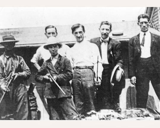 <b>‘The Boro Boys’: Bill Deck Shauger, Asa Smith, John Rousset, John Williams, George Doyle and Lester Doyle in June 1911. (Photo courtesy of Bill Truran)</b>