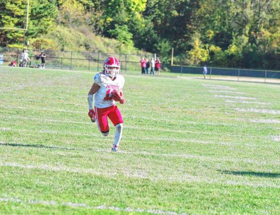 <b>Lenape Valley running back David Holeman rushed for one touchdown. (Photo by George Leroy Hunter)</b>