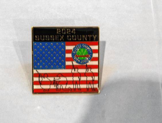 <b>The 2024 pin handed out to veterans.</b>