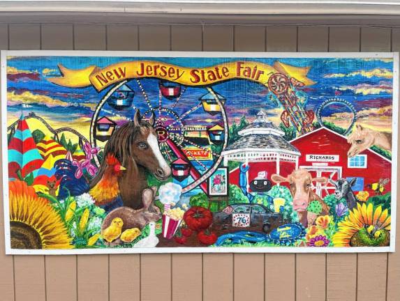 <b>The new mural at the main ticket office of the New Jersey State Fair-Sussex County Farm and Horse Show.</b>