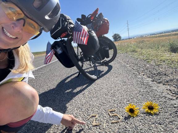 The 2,500-mile milestone in Worland, Wyo.