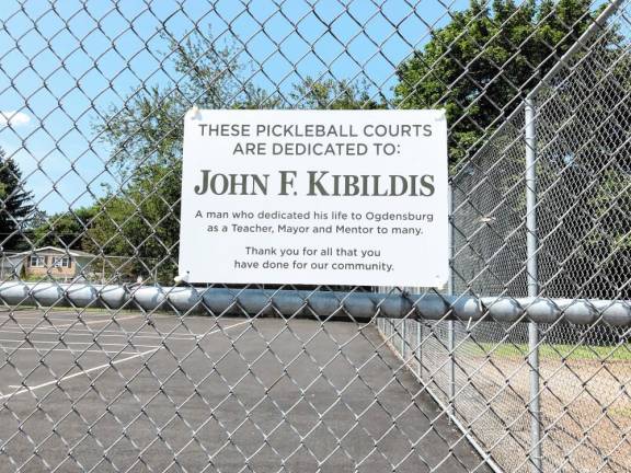 PB2 The pickleball courts were dedicated to John Kibildis, who suggested that Ogdensburg create them a few years ago.