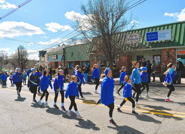 Students of the An Clár School of Irish Dance in Stanhope perform in the parade.