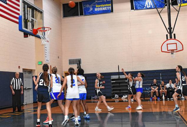 The Vernon and Kittatinny girls teams play in a semifinal game Feb. 6 at Hardyston Township Middle School.