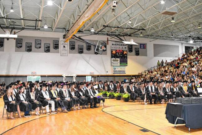 The Wallkill Valley Regional High School Class of 2024 graduates in the gym Friday, June 14.