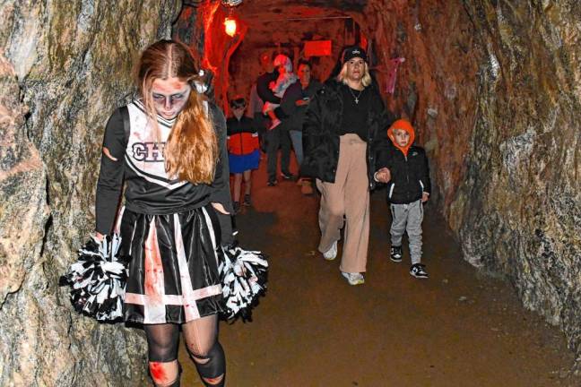 Students portray zombies and monsters in the former zinc mine. (Photos by Maria Kovic)