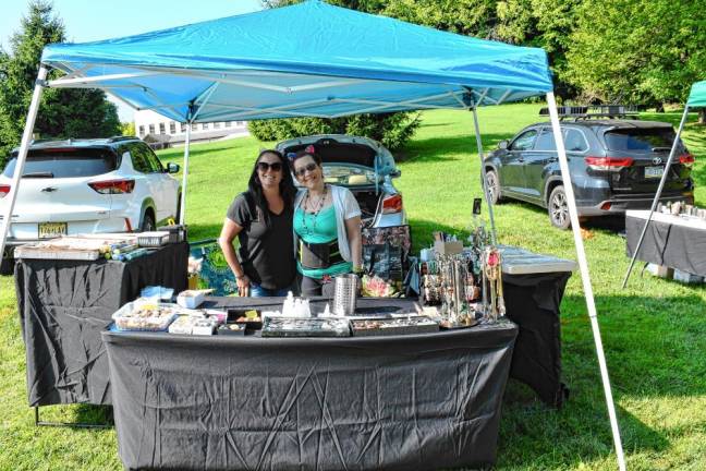 Christine Colombrita and Margie Flores, both of North Arlington, have a table at the Summer Swap and Sell.