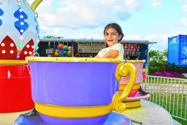 Julia Guerrero of Rockaway on a ride Thursday, May 30 at the Fireman’s Carnival in Jefferson. (Photos by Maria Kovic)