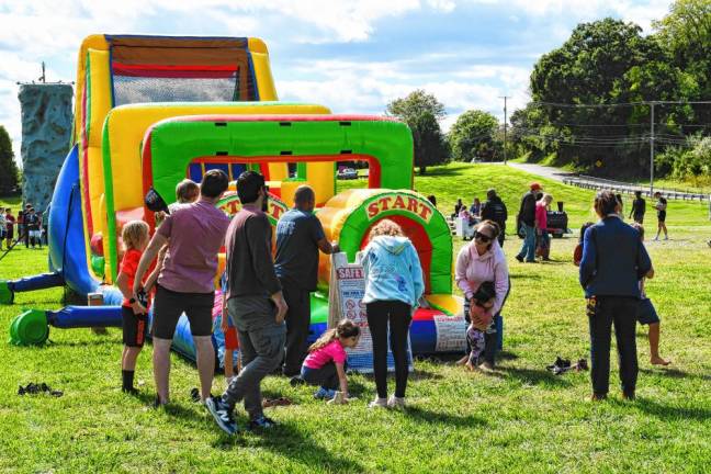 Children play on inflatables at Hardyston Day 2024 on Sunday, Sept. 8 at Wheatsworth Field in Hamburg. (Photos by Maria Kovic)