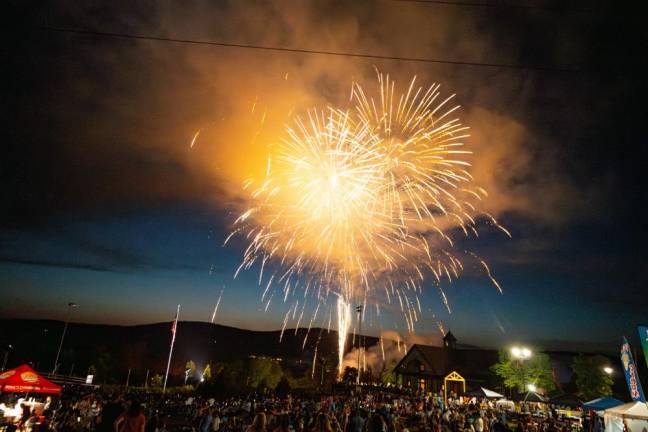 Fireworks explode over Mountain Creek Resorts in Vernon on Tuesday, July 4. (Photos courtesy of Mountain Creek Resorts)