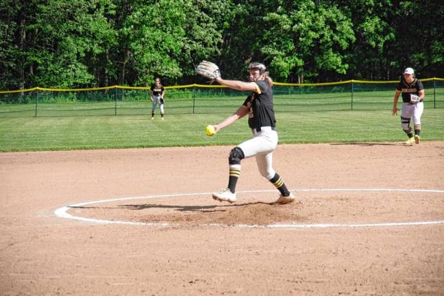 West Milford pitcher Amber Little threw for seven innings.