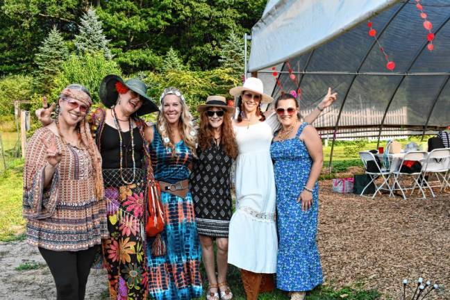 FP3 Dressed for the ’60s are, from left, Michelle Price of Morris Plains, Karen Moran of Lake Hopatcong, Mindy Ficarra of Hackettstown, Carolyn Marchese of New Hampshire, Irene Popowski of Clifton and Karin German of Randolph.