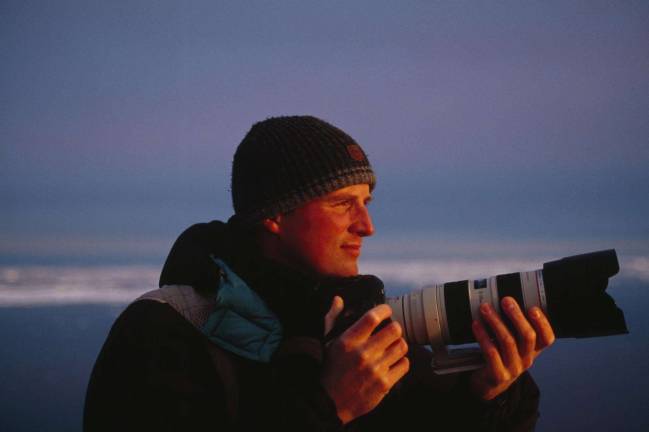 Photographer Paul Nicklen on assignment in the Arctic.