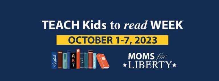 The Moms for Liberty banner that is the current cover photo of the Pike County, Pa., Moms for Liberty Facebook page. The national group is pushing to re-brand the first week of October from ‘Banned Books Week’ to ‘Teach Kids to Read Week.’