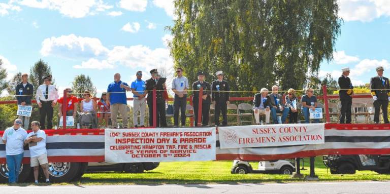 The parade reviewing stand.