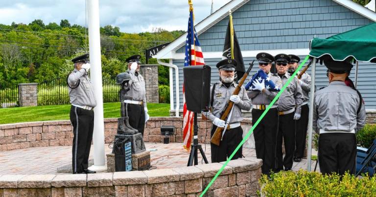 The one flag used in the ceremony represents all the flags to be retired.