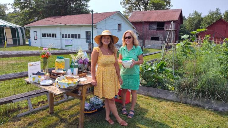 Ambassadors from Wallisch Homestead Community Garden greet garden peepers.