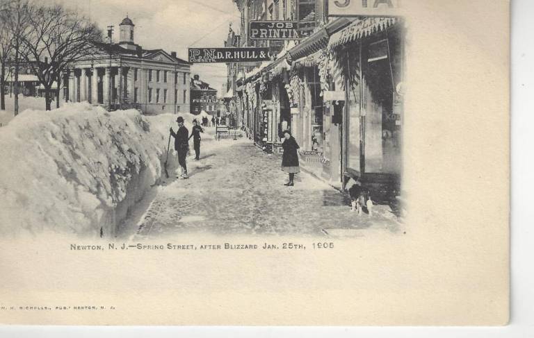 $!Spring Street in Newton after the Jan. 25, 1905, snowstorm. (Photo courtesy of the Eppler Collections)