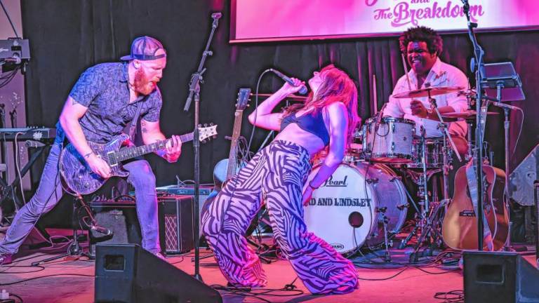 <b>Meg Rilley performs an acoustic set with guitarist Leighton Thomas on Friday at Tony’s Family Restaurant in Stockholm. (Photo courtesy of Meg Rilley) </b>